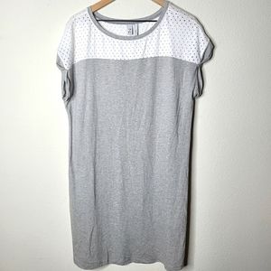 Z by Zella Tunic Top Gray and White Medium